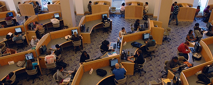 looking over library computer lab space