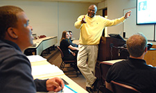 Instructor teaching in classroom