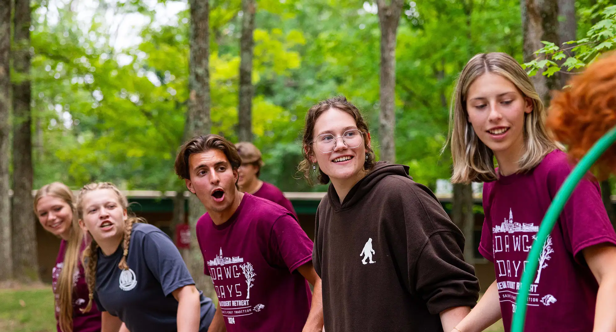 new students doing outdoor activities at dawg days